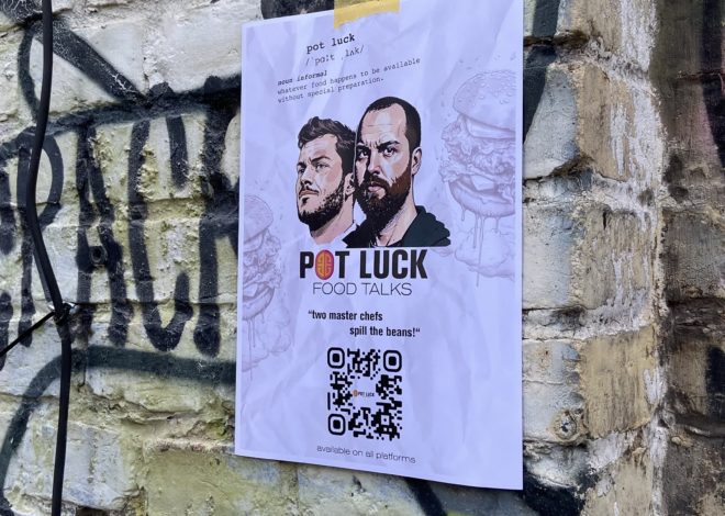 Pot Luck on a wall in Berlin