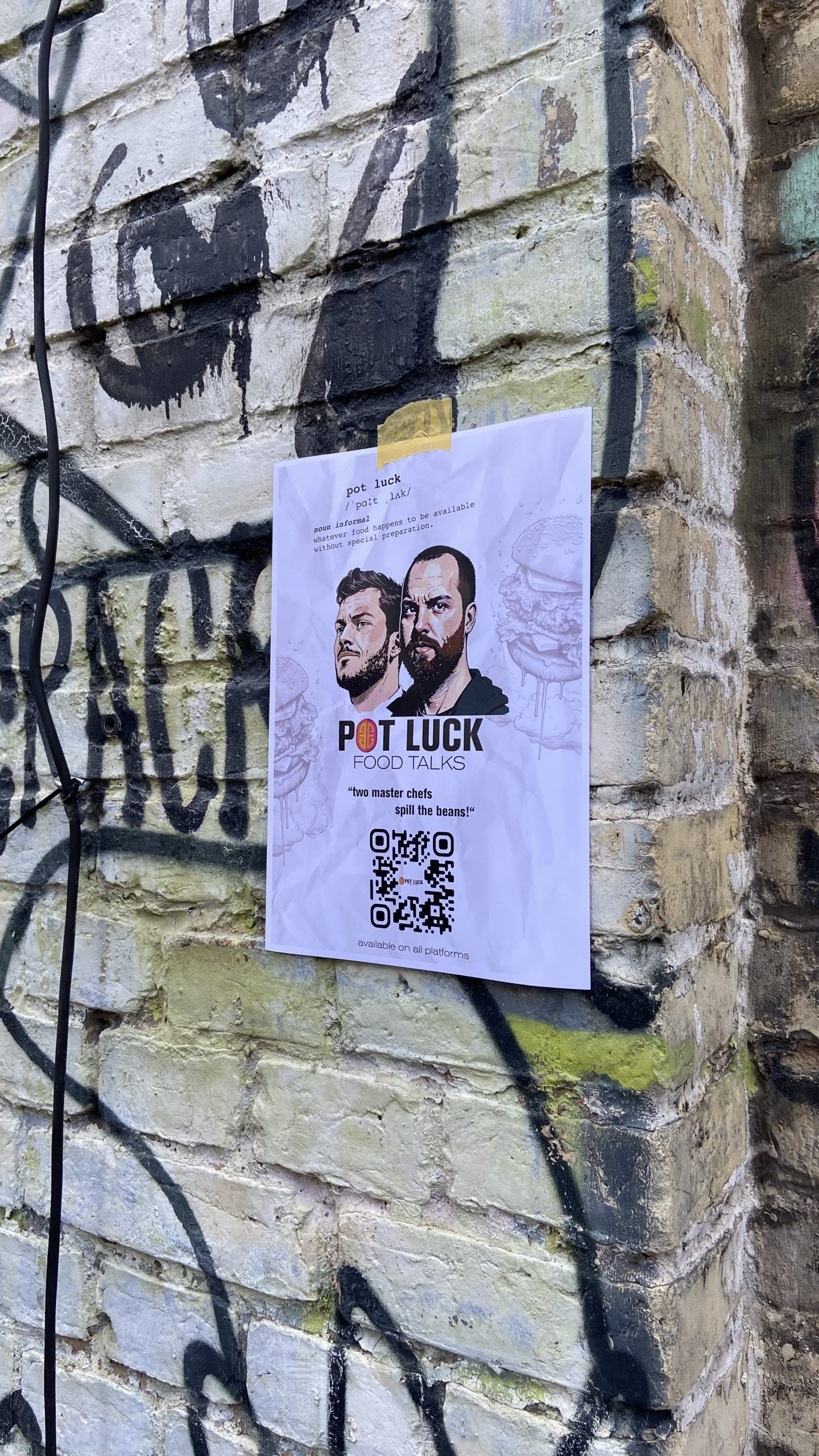 Pot Luck on a wall in Berlin